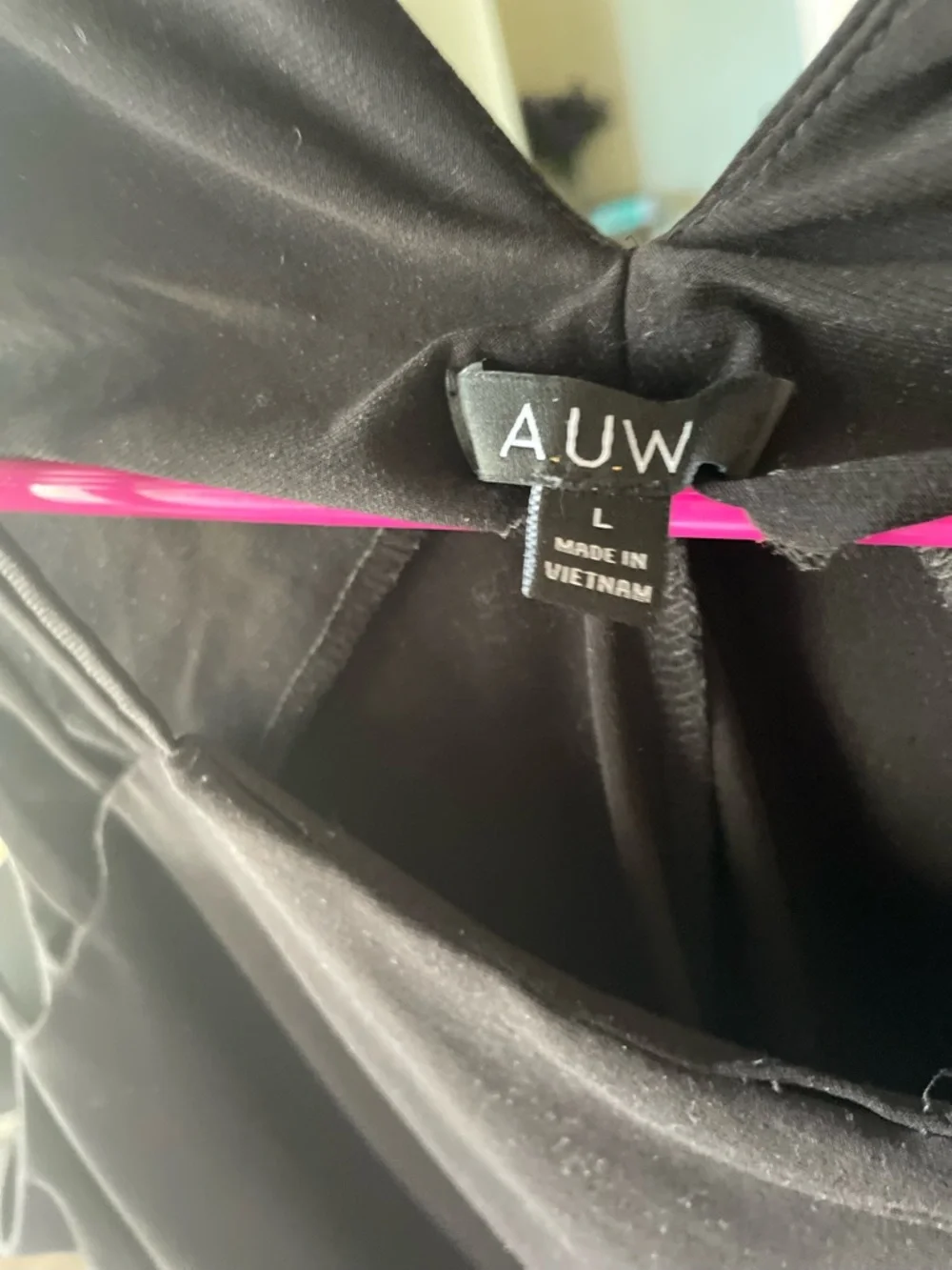 AUW Black Sleeveless V-Neck Tank with Strappy Shoulders - Picture 2 of 2